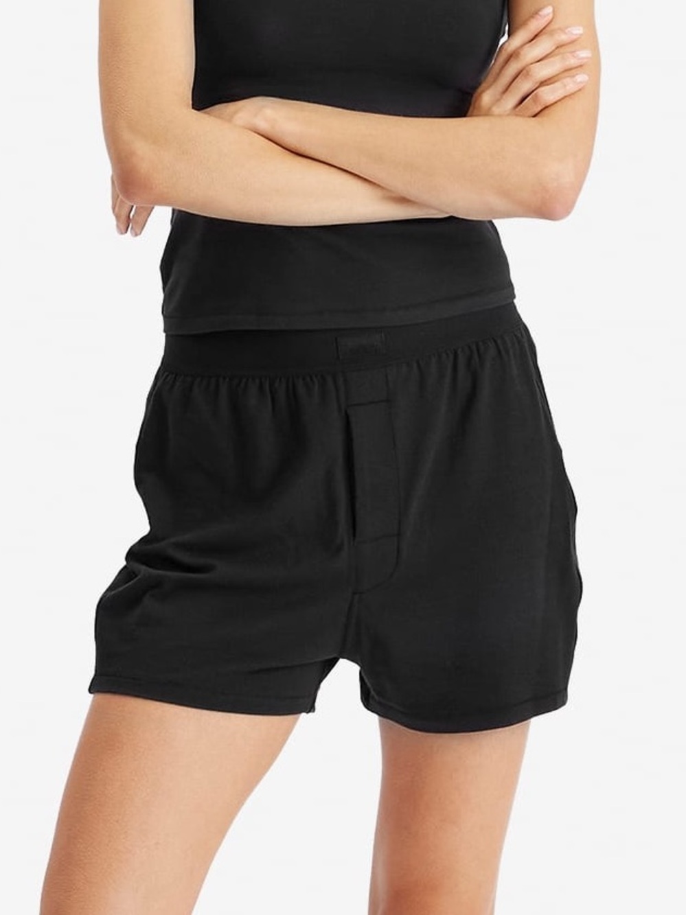 SKIMS Boyfriend boxer shorts loose lounge pajamas logo modal cotton onyx
